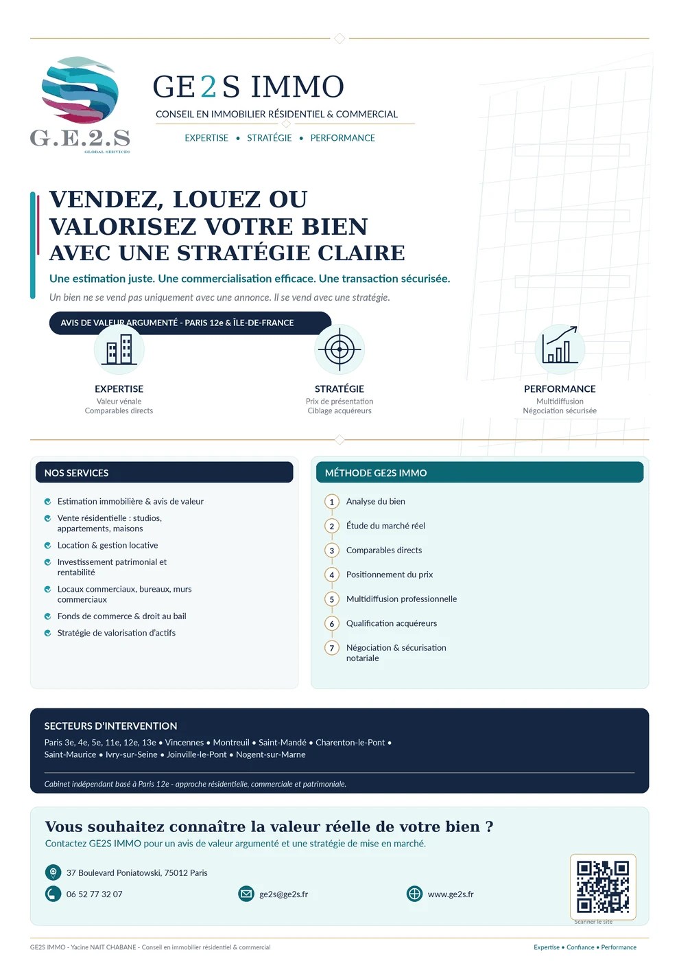 GE2S IMMO : une approche complète pour vendre, louer, investir ou céder un actif — GE2S IMMO