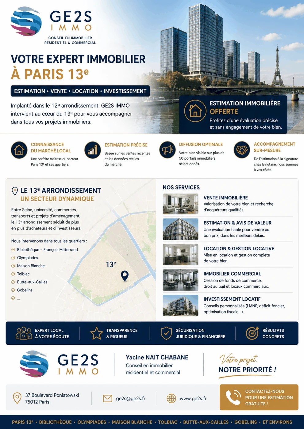 Paris 13e : estimation micro-locale et valorisation immobilière — GE2S IMMO