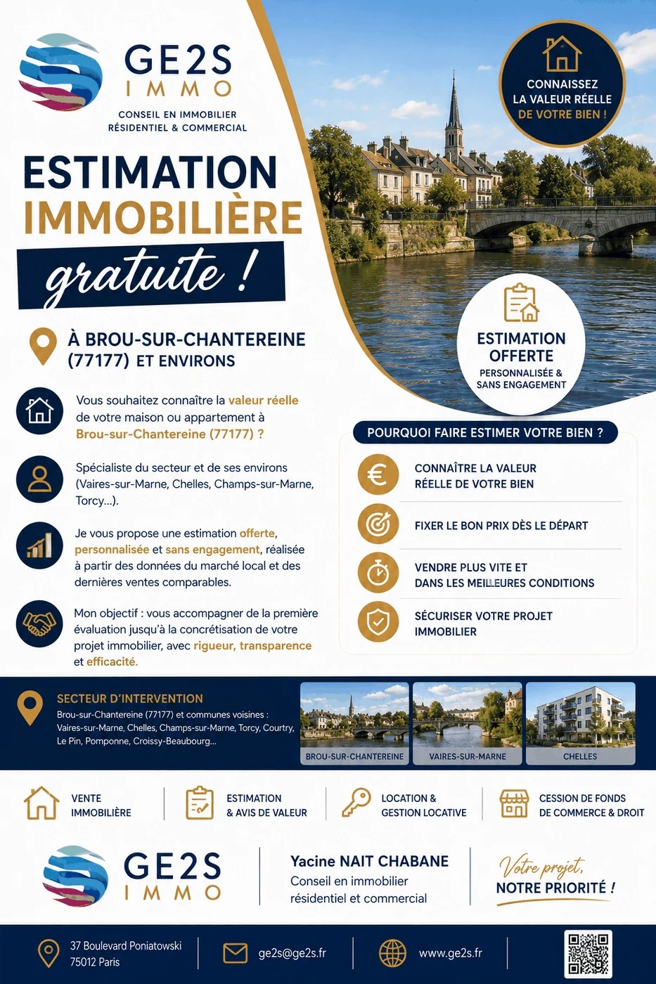 Estimation offerte à Brou-sur-Chantereine : ce qu’elle doit réellement contenir — GE2S IMMO